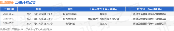 正规配资公司 国通星驿作为被告/被上诉人的1起涉及服务合同纠纷的诉讼将于2025年6月12日开庭