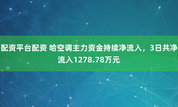 配资平台配资 哈空调主力资金持续净流入，3日共净流入1278.78万元